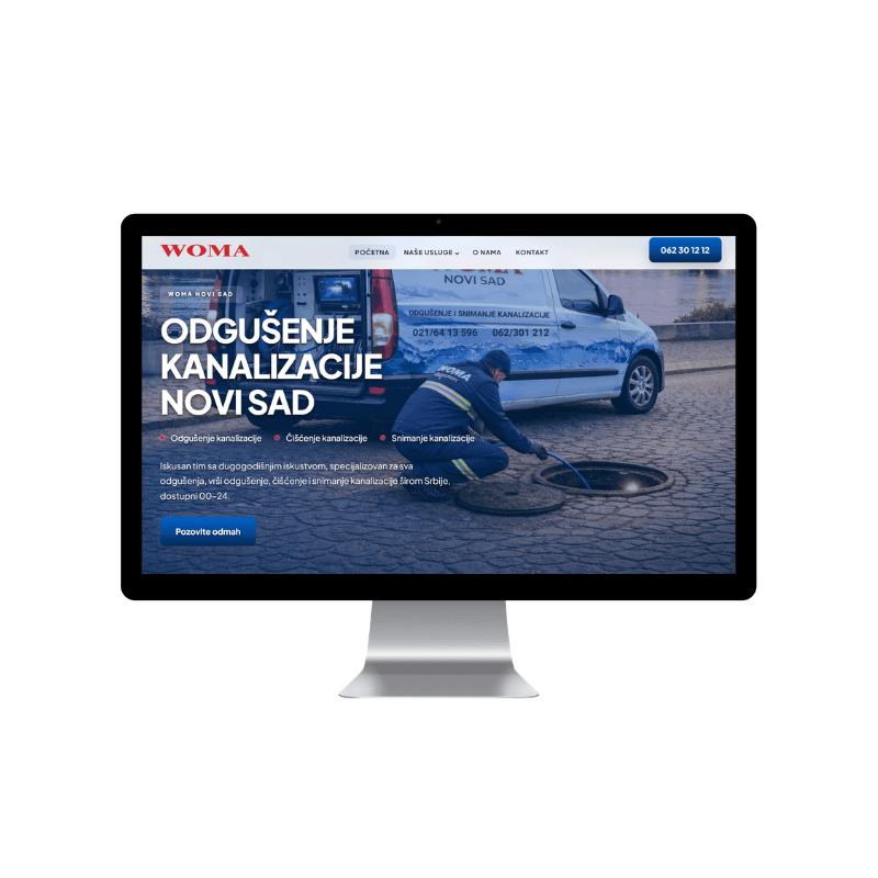 Woma sewer unblocking Novi Sad project